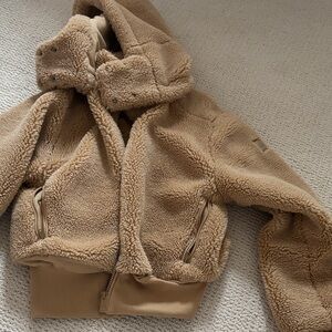 ALO brown faux fur Sherpa coat jacket